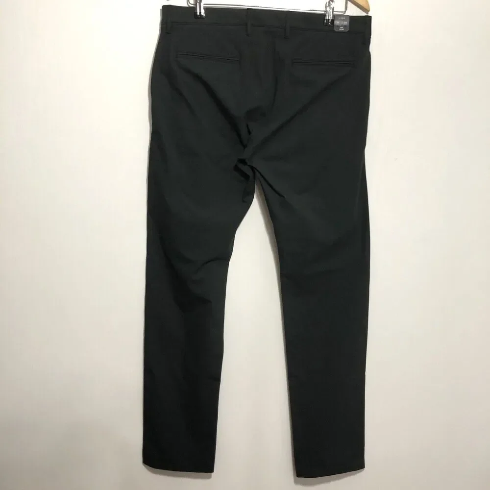 J.Crew Tech 484 Pants Mens 34 34 Black Slim Fit Straight Leg Stretch Preppy New